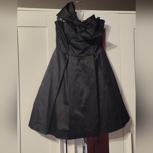 Kate Young Black Strapless Satin Dress